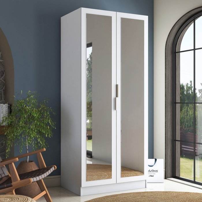 Hanah Home Armario Blanco con Estanterías Hanah Home Armario Blanco con Estanterías